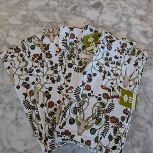 100% Cotton Napkins Serviette Danica Studio Antelope NWT, Set Of 6